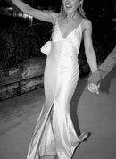 Buyishang Sheath V-Neck Sleeveless Floor-Length Wedding Dresses