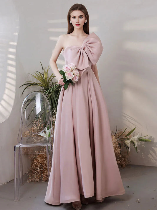 Buyishang A Line Pink Long Prom Dress Pink Formal Bridesmaid Party Dresses prom dress stores near me