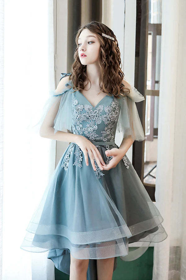 Cute Tulle Lace Short Prom Dress A-Line Homecoming Party Dress