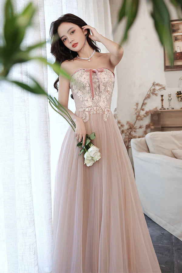 Pink Off the Shoulder Lace Evening Dress A-Line Prom Party Dress