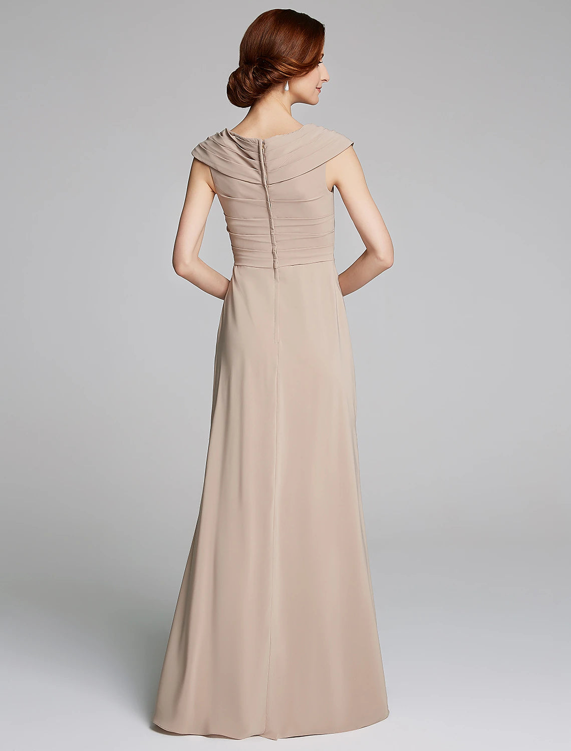 Sheath / Column Mother of the Bride Dress Elegant V Neck Floor Length Jersey