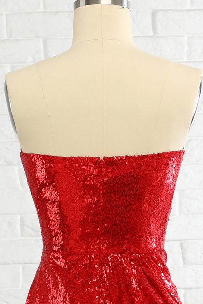 Mermaid Sweetheart Red Sequins Long Prom Dress Party Dress