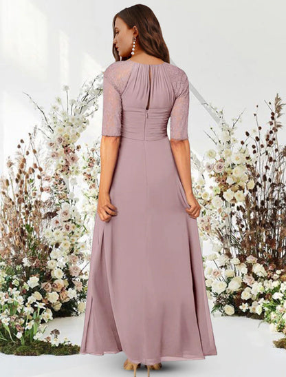 A-Line Evening Gown Elegant Dress Wedding Guest Formal Evening Floor