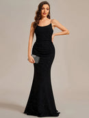 Glitter Spaghetti Strap U-Veck Open Back Bodycon Stretchy Evening Dress/Prom Dresses