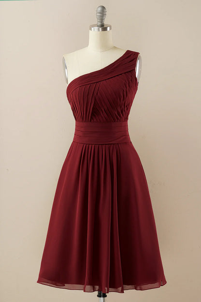 Chiffon One Shoulder Bridesmaid Dress