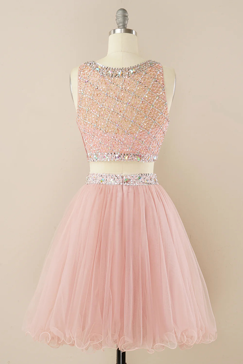 Blush Beading Short Homecoming Dress