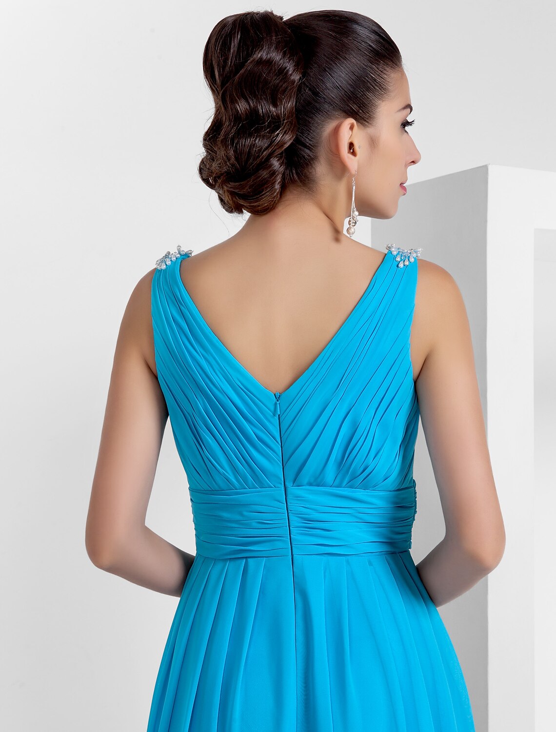 Sheath / Column Elegant Dress Prom Formal Evening Floor Length Sleeveless V Neck