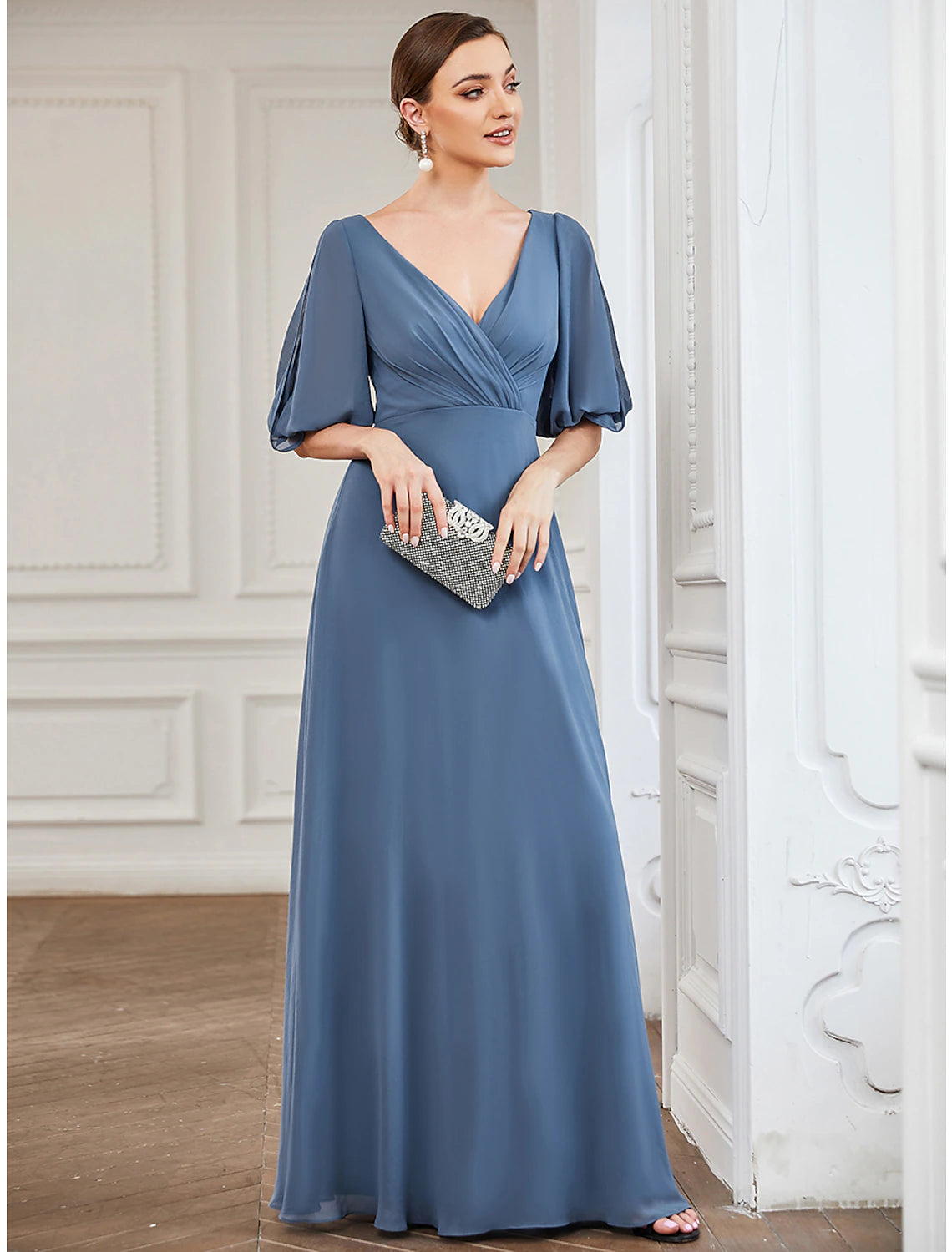 A-Line Evening Gown Minimalist Dress Wedding Guest Prom