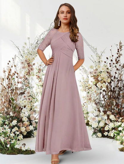 A-Line Evening Gown Elegant Dress Wedding Guest Formal Evening Floor