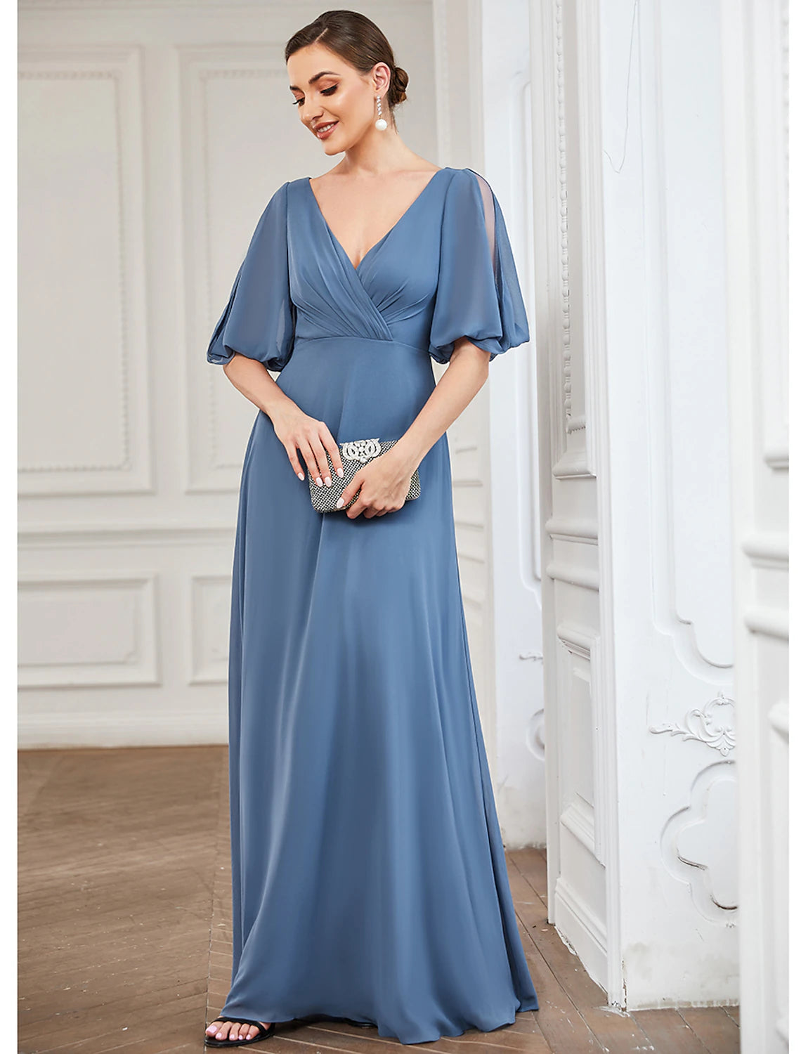 A-Line Evening Gown Minimalist Dress Wedding Guest Prom