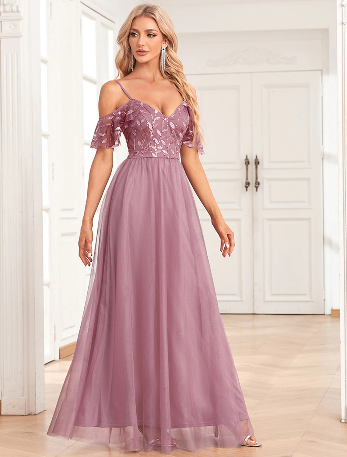 A-Line Evening Gown Elegant Dress Evening Party Party Wear Floor Length Sleeveless