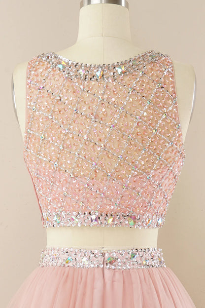 Blush Beading Short Homecoming Dress