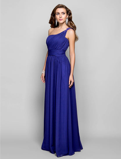 Sheath / Column Minimalist Open Back Formal Evening Military Ball Dress