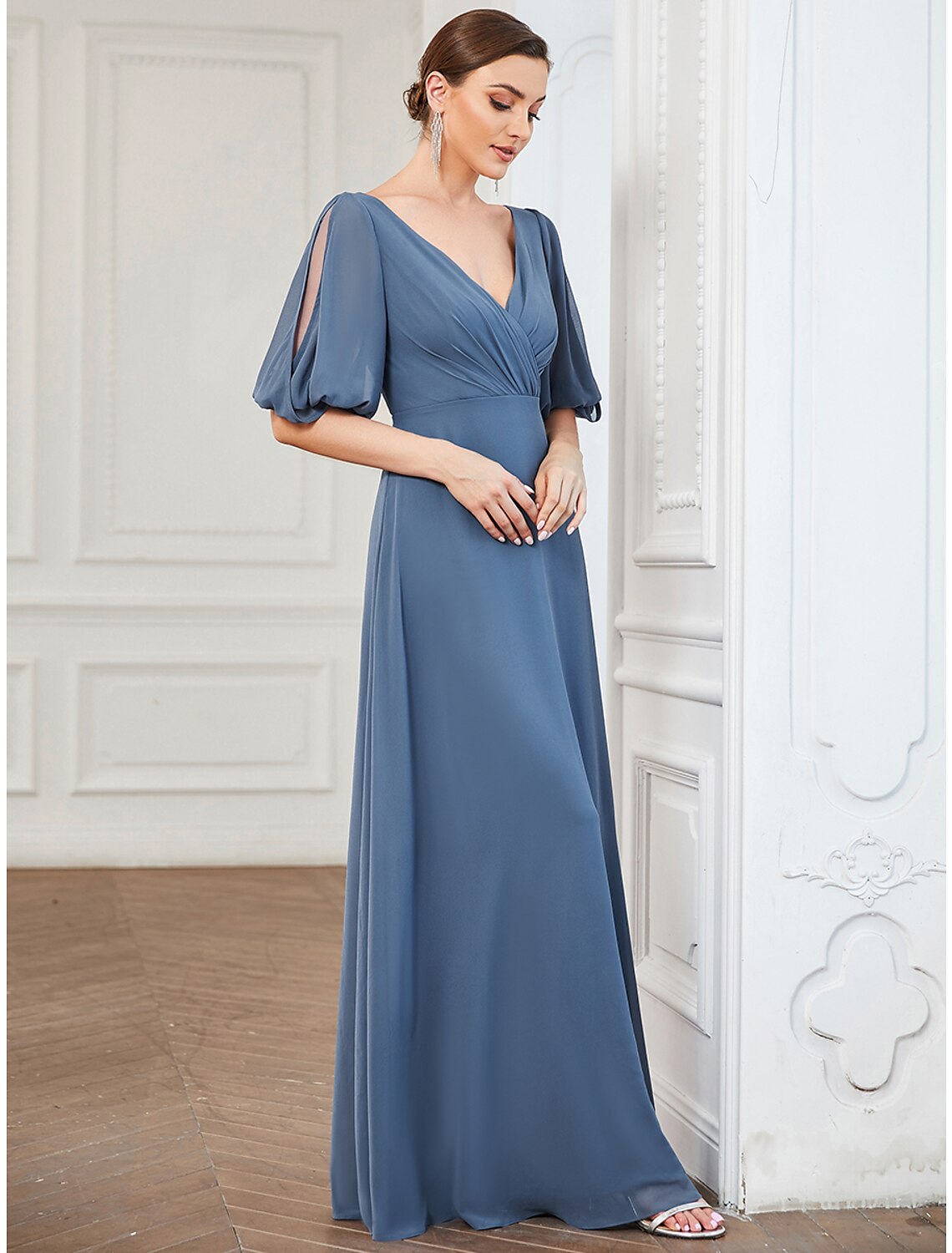 A-Line Evening Gown Minimalist Dress Wedding Guest Prom