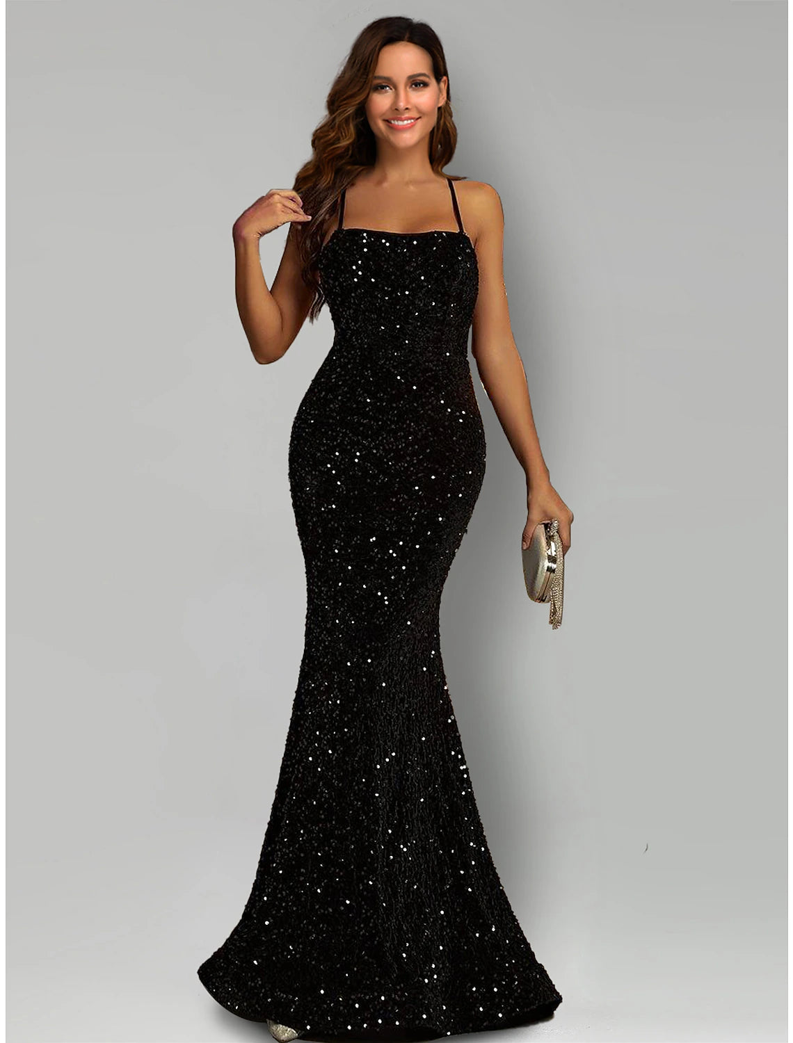 Mermaid / Trumpet Evening Gown Sparkle & Shine Dress Formal Black Tie Sweep