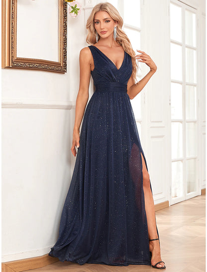 A-Line Evening Gown Empire Dress Wedding Guest Party Wear Floor Length