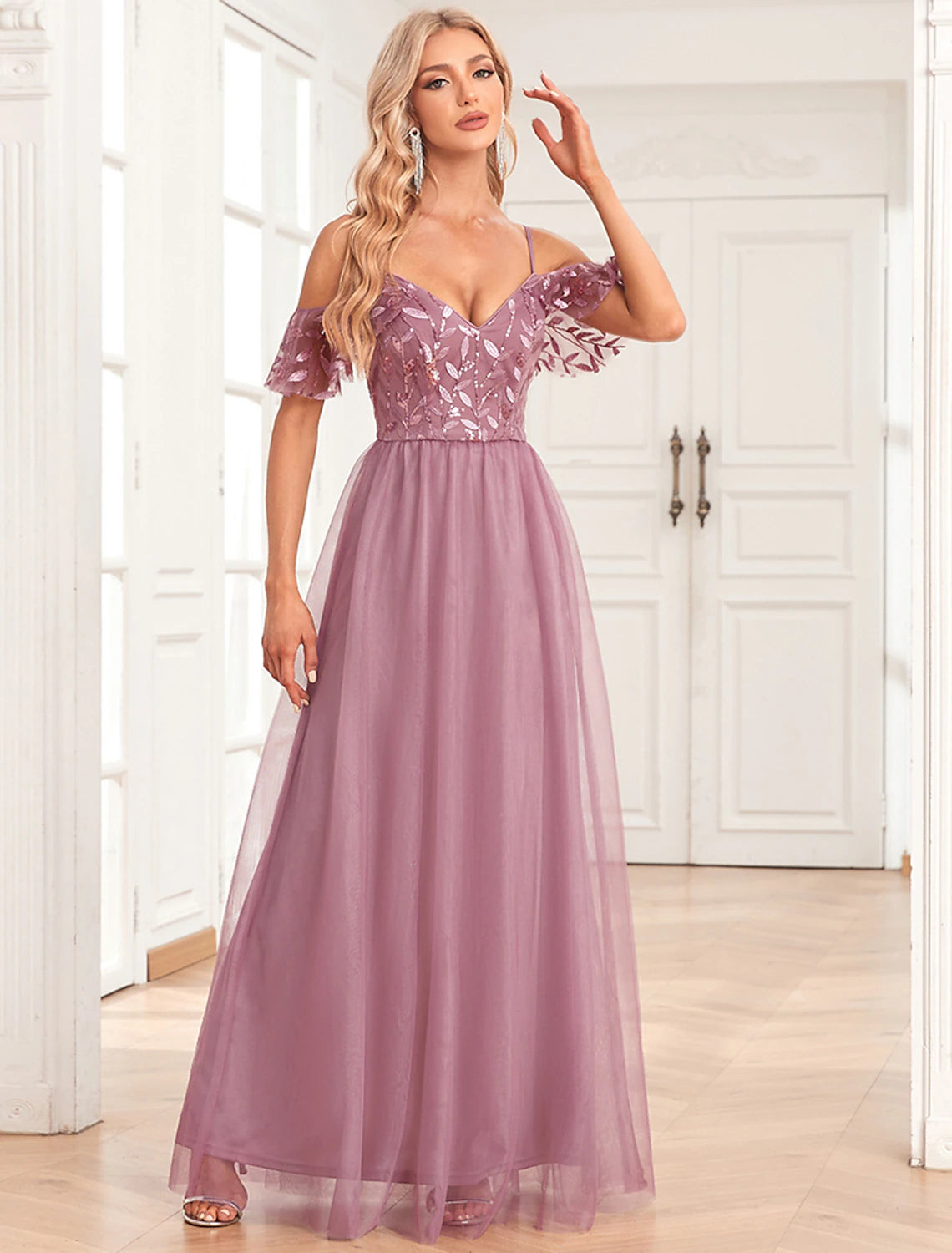 A-Line Evening Gown Elegant Dress Evening Party Party Wear Floor Length Sleeveless