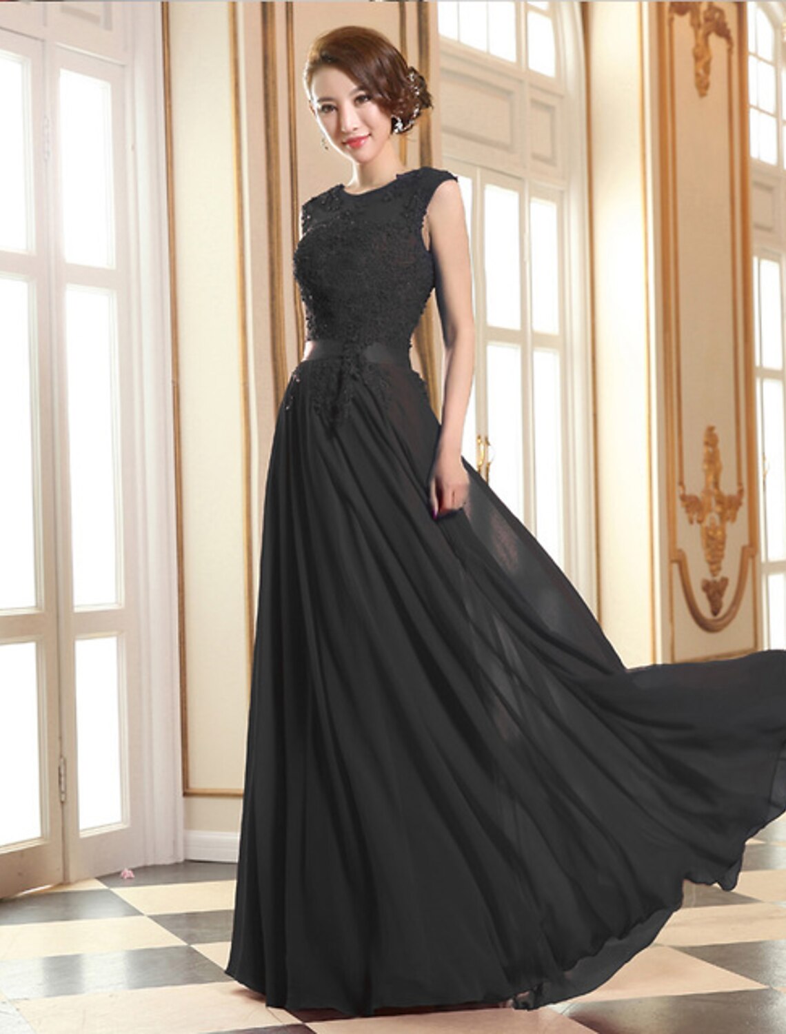 A-Line Evening Gown High Prom Dress Bridesmaid Wedding Guest