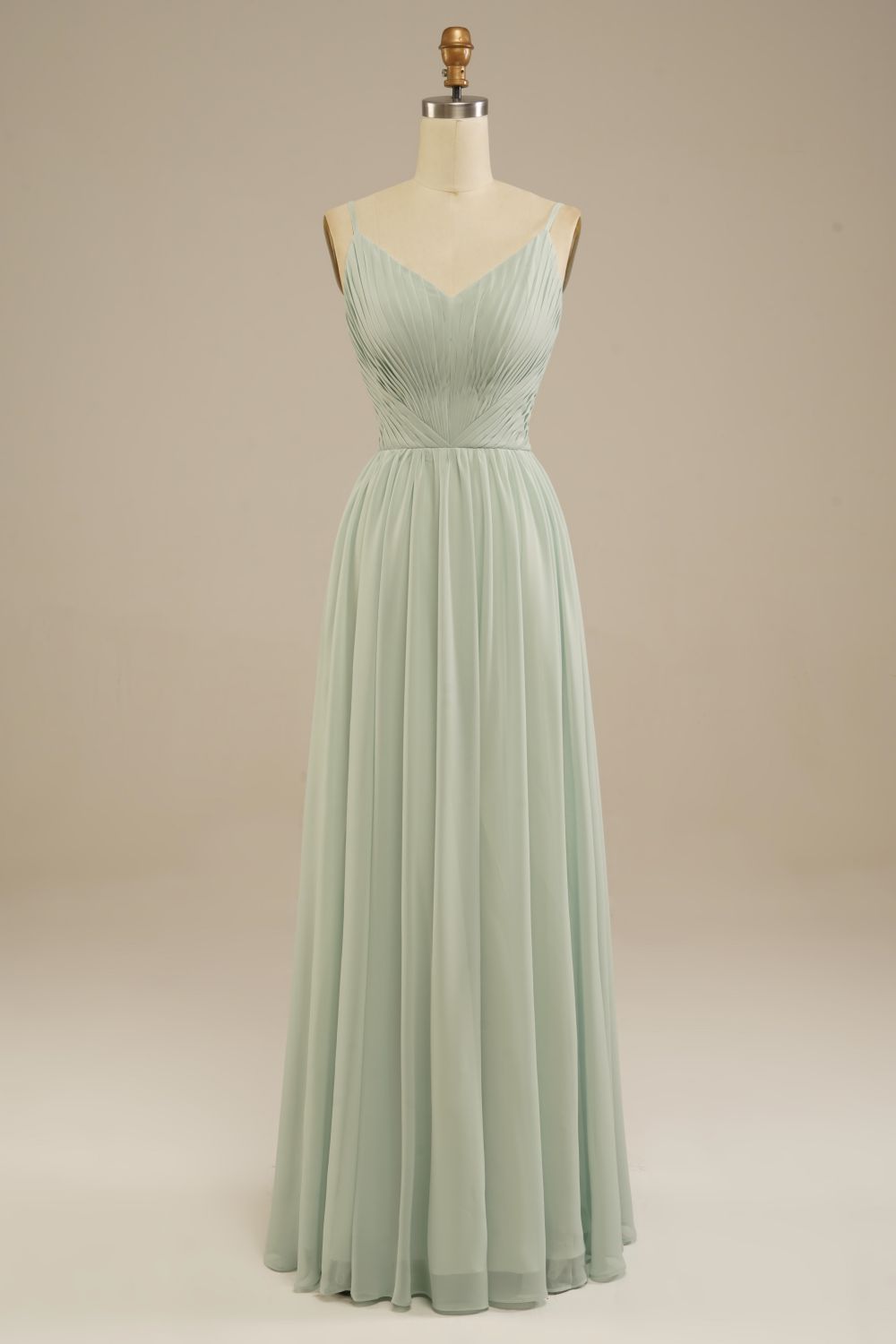 A-Line Floor Length Chiffon Bridesmaid Dress