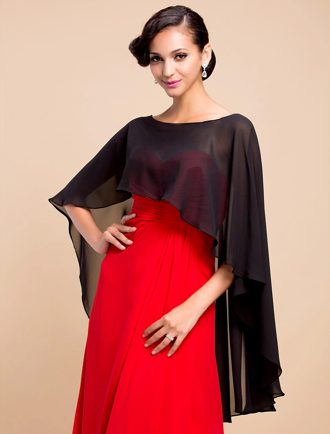 Sleeveless Capelets Chiffon Wedding / Party Evening / Party / Evening Shawl & Wrap / Wedding Guest Wraps With Draping / Solid