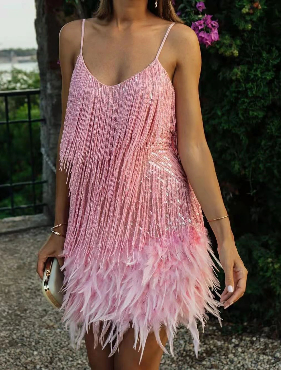 Flapper Dress The Great Gatsby Women's Tassel Fringe Feather Cosplay Costume Masquerade Party / Evening Dress