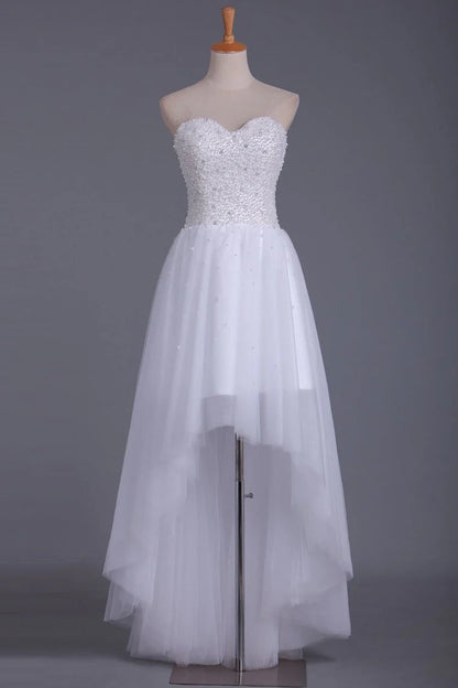 Sweetheart Beaded Bodice Party Dresses A Line Tulle