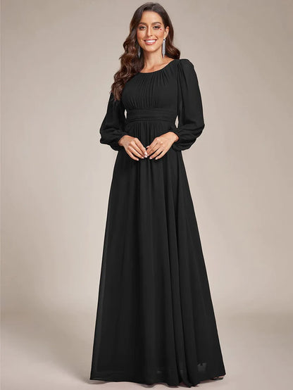 Chiffon High Empire Waist Puff Sleeve Mother Dress/Prom Dresses