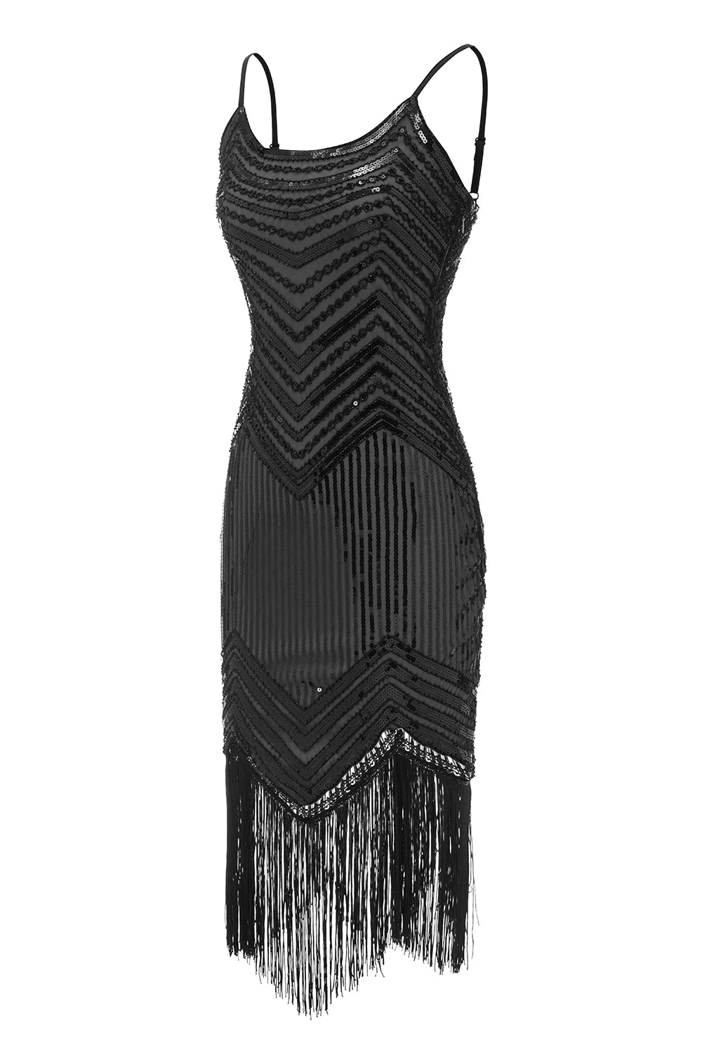 Fringed Vintage 1920s Sequin Dress