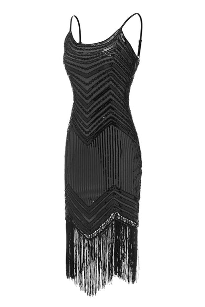 Fringed Vintage 1920s Sequin Dress