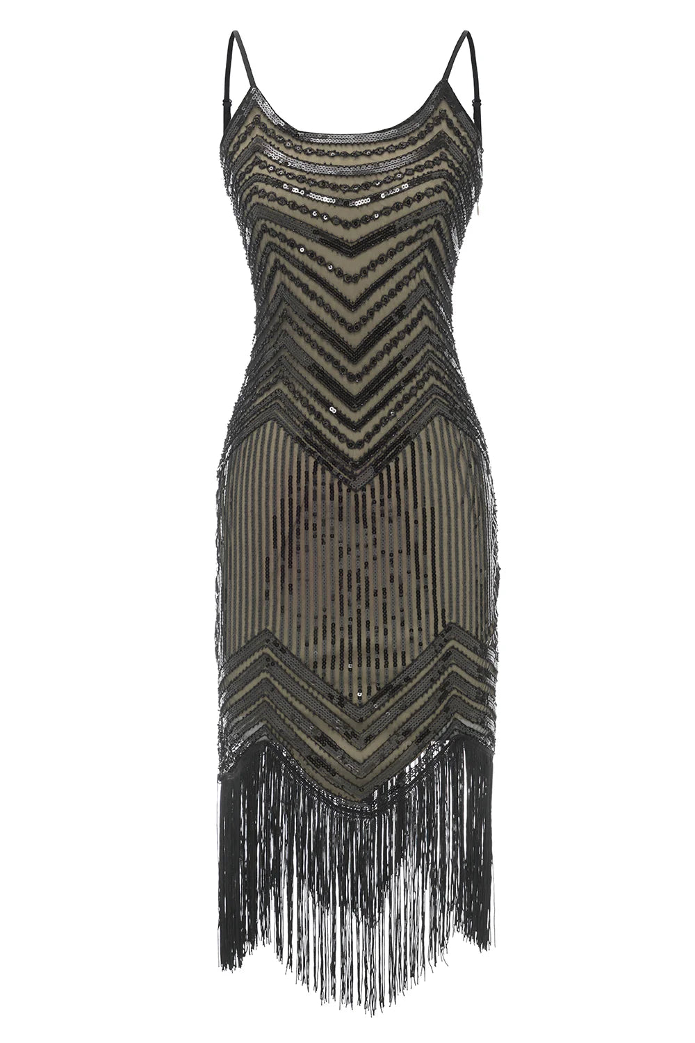 Fringed Vintage 1920s Sequin Dress