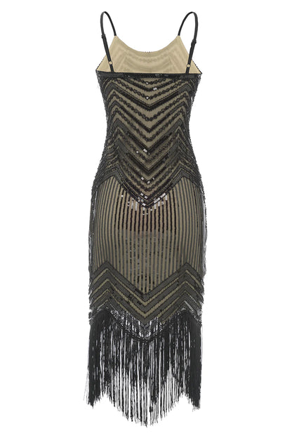 Fringed Vintage 1920s Sequin Dress