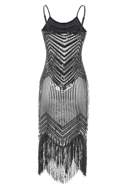 Fringed Vintage 1920s Sequin Dress