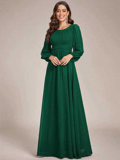 Chiffon High Empire Waist Puff Sleeve Mother Dress/Prom Dresses