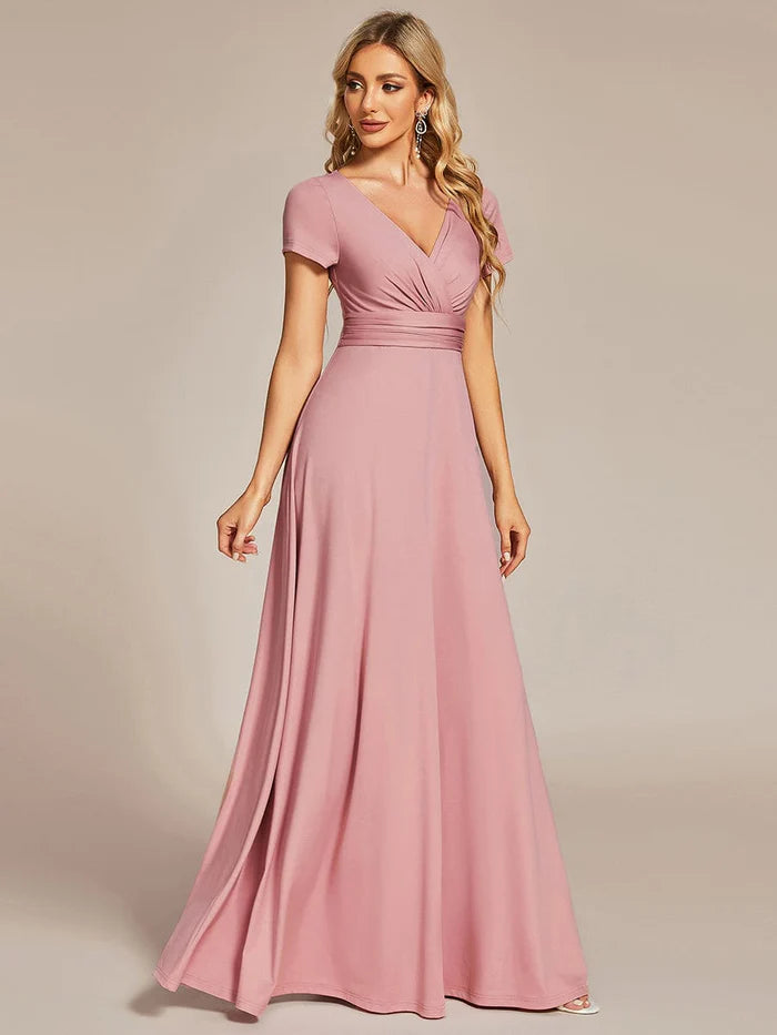 Simple Pleated Empire Waist A-Line Bridesmaid Dress/Prom Dresses