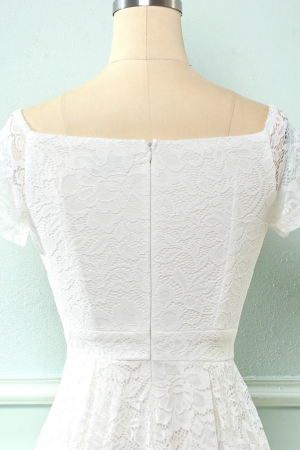 White Off the Shoulder Lace Party Dress