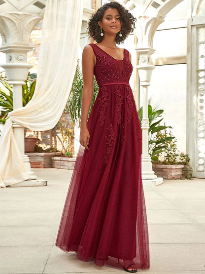 Maxi Long Elegant Ethereal Tulle Evening Dress