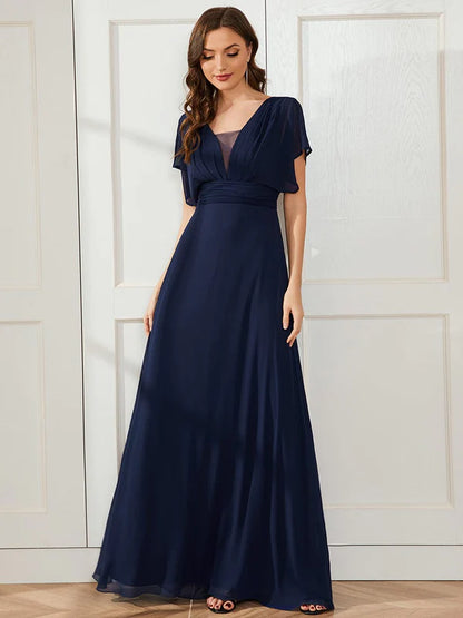 Women's A-Line Empire Waist Maxi Chiffon Evening Dress