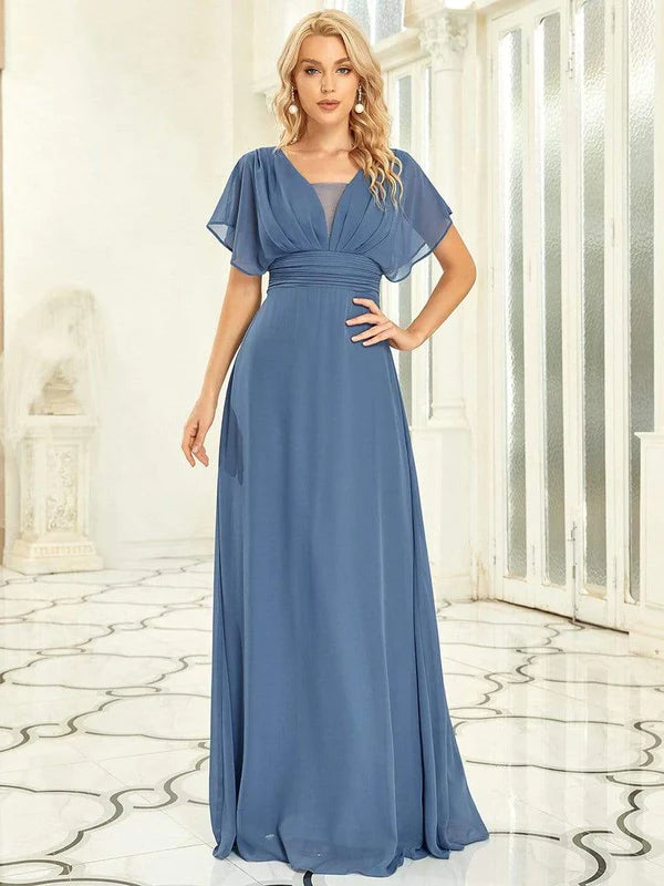 Women's A-Line Empire Waist Maxi Chiffon Evening Dress