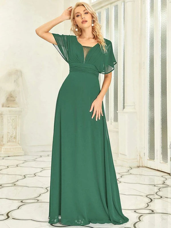 Women's A-Line Empire Waist Maxi Chiffon Evening Dress