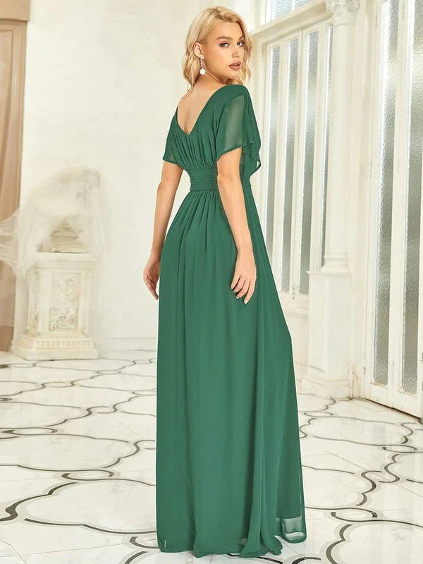 Women's A-Line Empire Waist Maxi Chiffon Evening Dress