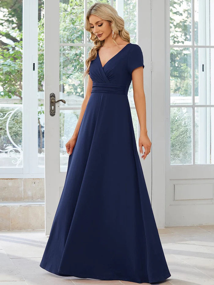 Simple Pleated Empire Waist A-Line Bridesmaid Dress/Prom Dresses