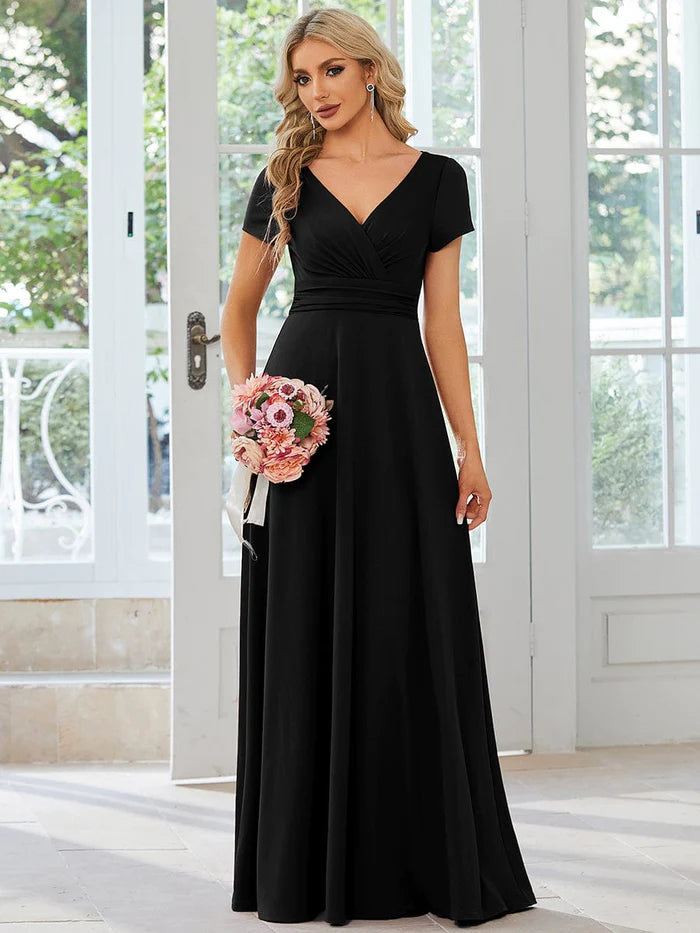 Simple Pleated Empire Waist A-Line Bridesmaid Dress/Prom Dresses