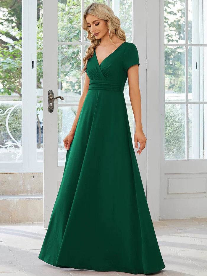 Simple Pleated Empire Waist A-Line Bridesmaid Dress/Prom Dresses