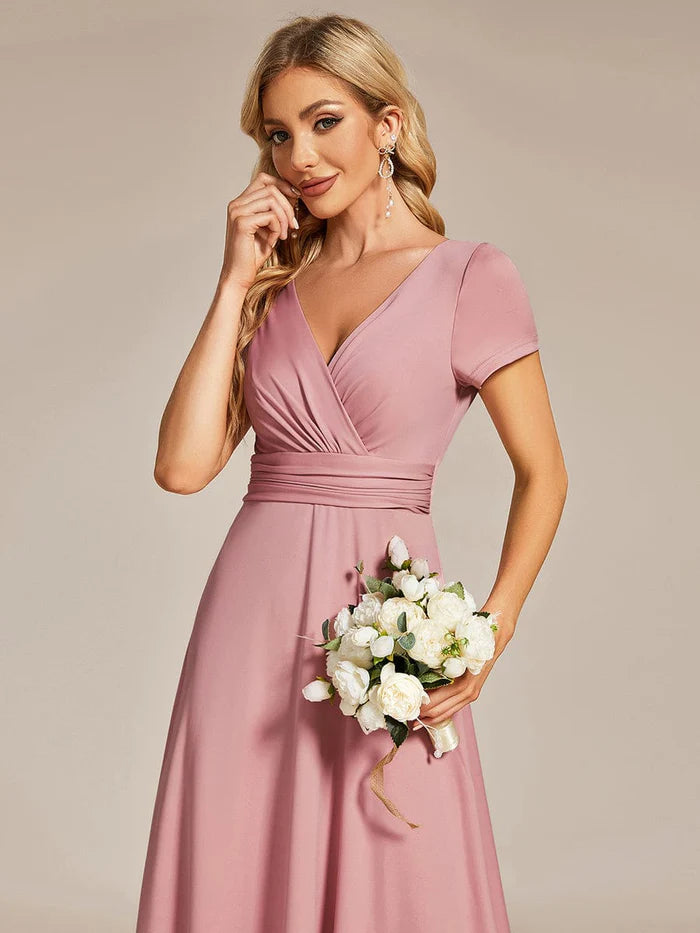 Simple Pleated Empire Waist A-Line Bridesmaid Dress/Prom Dresses