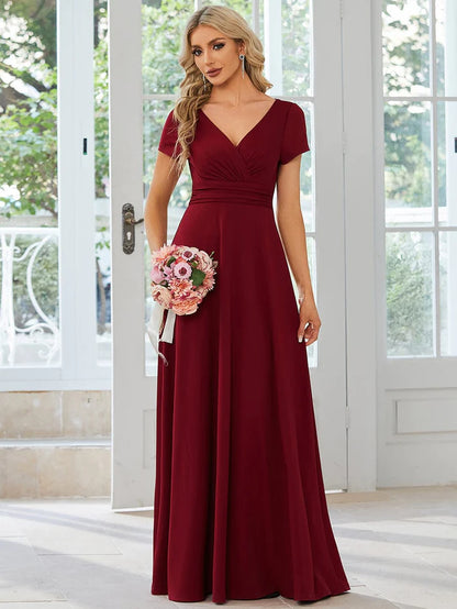 Simple Pleated Empire Waist A-Line Bridesmaid Dress/Prom Dresses