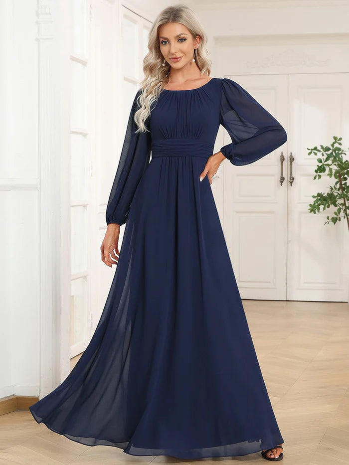 Chiffon High Empire Waist Puff Sleeve Mother Dress/Prom Dresses