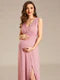 High Slit Sleeveless A-Line Stretchy Maxi Maternity Dress/Evening  Dresses