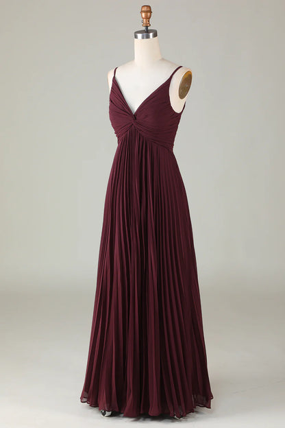 A-Line Sleeveless Cabernet Bridesmaid Dress