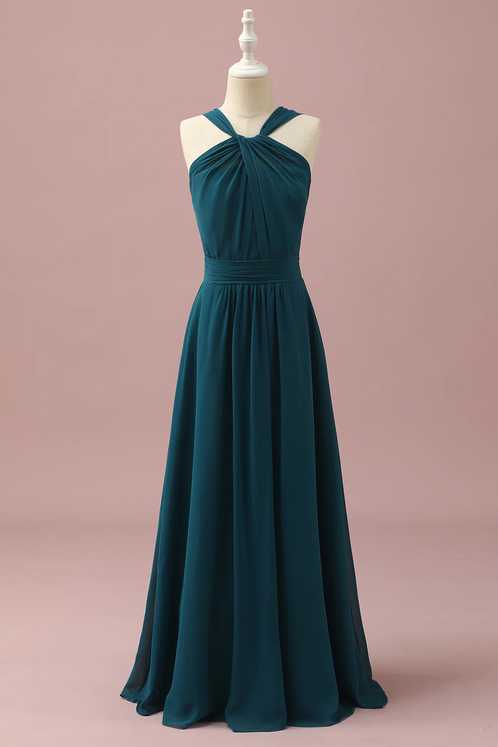 Dark Green Halter A-Line Bridesmaid Dresses