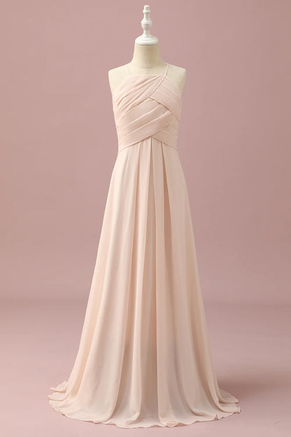 Ivory Halter A-Line Chiffon Bridesmaid Dress